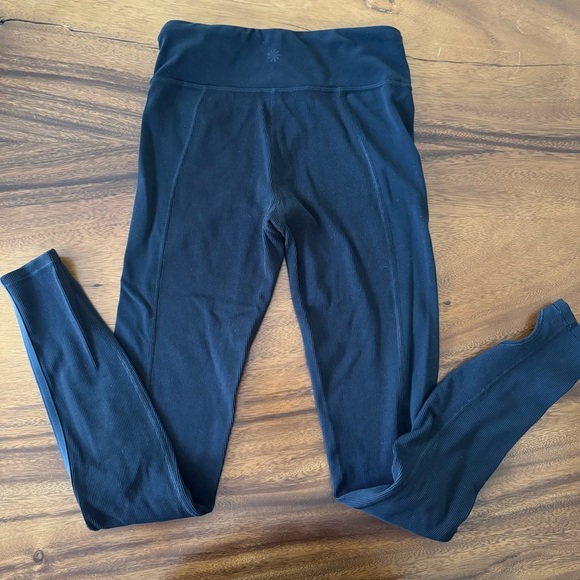 Athleta Girl Black Grace High Rise Stirrup Tight Leggings Size L/12 - Picture 3 of 5